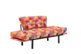 Canapea extensibilă 2 locuri Nitta, Patchwork, Multicolor, 155x70x80 cm