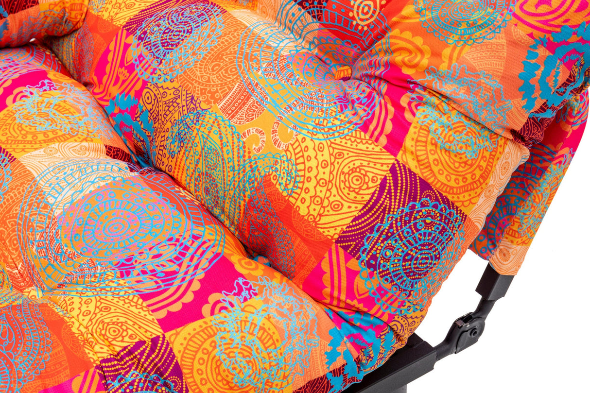 Canapea extensibilă 2 locuri Nitta, Patchwork, Multicolor, 155x70x80 cm