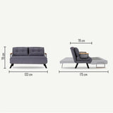 Canapea extensibilă 2 locuri Sando, Diverse culori, 133x50x41 cm - Negru | SKU: 859FTN2706 | Canapea extensibilă 2 locuri Sando, 133x50x41 cm, varianta Negru, produs pentru amenajarea locuinței, disponibil online în România la CasaMob