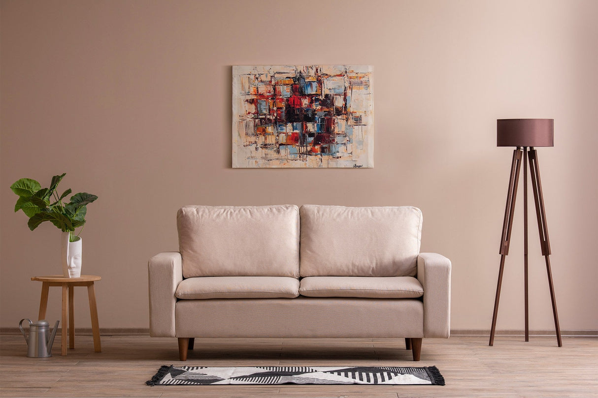 Canapea fixă 2 locuri Lungo, Diverse culori, 150x52x46 cm - Crem | SKU: 859FTN2711 | Canapea fixă 2 locuri Lungo, 150x52x46 cm, varianta Crem, produs pentru amenajarea locuinței, disponibil online în România la CasaMob