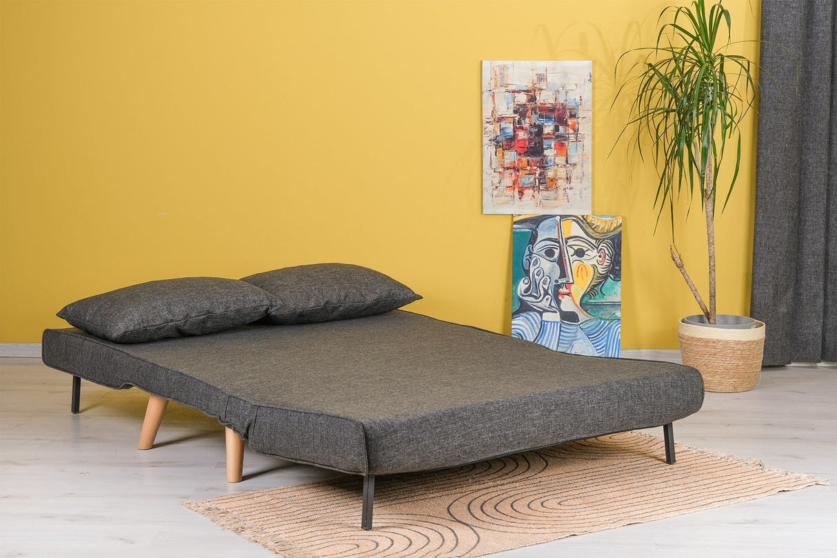 Canapea extensibilă 2 locuri Folde, Diverse culori, 120x80x79 cm - Gri închis | SKU: 859FTN2714 | Canapea extensibilă 2 locuri Folde, 120x80x79 cm, varianta Gri închis, produs pentru amenajarea locuinței, disponibil online în România la CasaMob