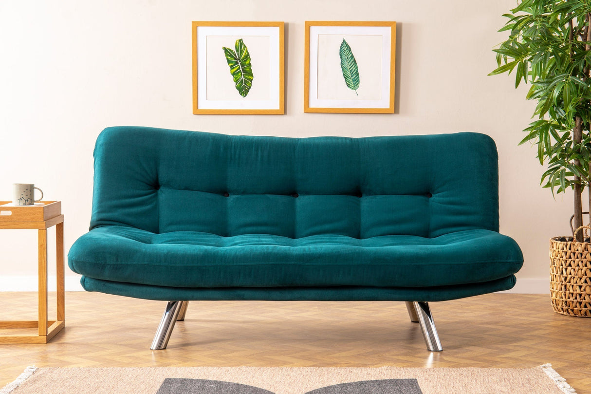 Canapea extensibilă 3 locuri Misa, Diverse culori, 175x52x40 cm - Verde petrol | SKU: 859FTN2803 | Canapea extensibilă 3 locuri Misa, 175x52x40 cm, varianta Verde petrol, produs pentru amenajarea locuinței, disponibil online în România la CasaMob
