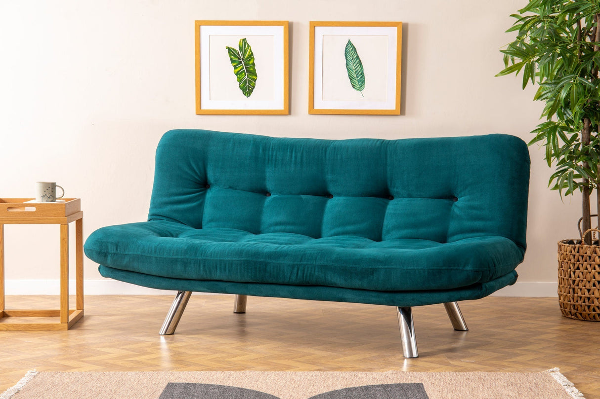 Canapea extensibilă 3 locuri Misa, Diverse culori, 175x52x40 cm - Verde petrol | SKU: 859FTN2803 | Canapea extensibilă 3 locuri Misa, 175x52x40 cm, varianta Verde petrol, produs pentru amenajarea locuinței, disponibil online în România la CasaMob