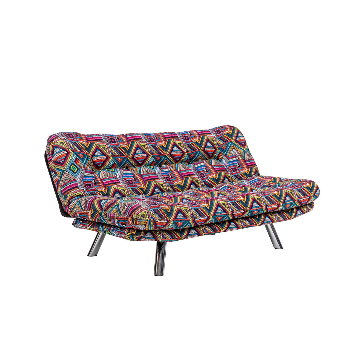 Canapea extensibilă 3 locuri Misa, Patchwork, Multicolor, 175x52x40 cm