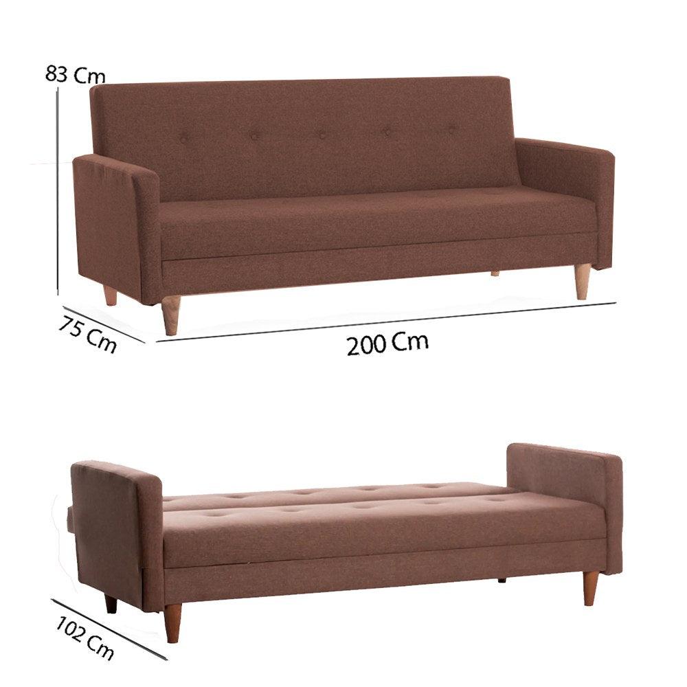 Canapea extensibilă 3 locuri Hik, Diverse culori, diverse dimensiuni - Maro | SKU: 859FTN2812 | Canapea extensibilă 3 locuri Hik, diverse dimensiuni, varianta Maro, produs pentru amenajarea locuinței, disponibil online în România la CasaMob