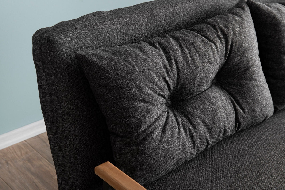 Canapea extensibilă 2 locuri Sando, Diverse culori, 133x50x41 cm - Gri închis | SKU: 859FTN2824 | Canapea extensibilă 2 locuri Sando, 133x50x41 cm, varianta Gri închis, produs pentru amenajarea locuinței, disponibil online în România la CasaMob