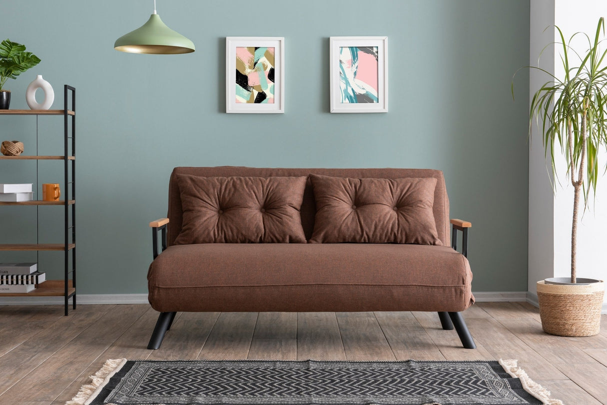 Canapea extensibilă 2 locuri Sando, Diverse culori, 133x50x41 cm - Maro deschis | SKU: 859FTN2826 | Canapea extensibilă 2 locuri Sando, 133x50x41 cm, varianta Maro deschis, produs pentru amenajarea locuinței, disponibil online în România la CasaMob