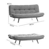 Canapea extensibilă 3 locuri Misa, Diverse culori, 175x52x40 cm - Gri deschis | SKU: 859FTN2827 | Canapea extensibilă 3 locuri Misa, 175x52x40 cm, varianta Gri deschis, produs pentru amenajarea locuinței, disponibil online în România la CasaMob