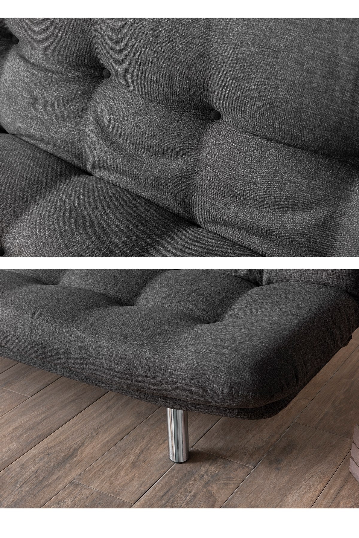 Canapea extensibilă 3 locuri Misa, Diverse culori, 175x52x40 cm - Gri închis | SKU: 859FTN2828 | Canapea extensibilă 3 locuri Misa, 175x52x40 cm, varianta Gri închis, produs pentru amenajarea locuinței, disponibil online în România la CasaMob