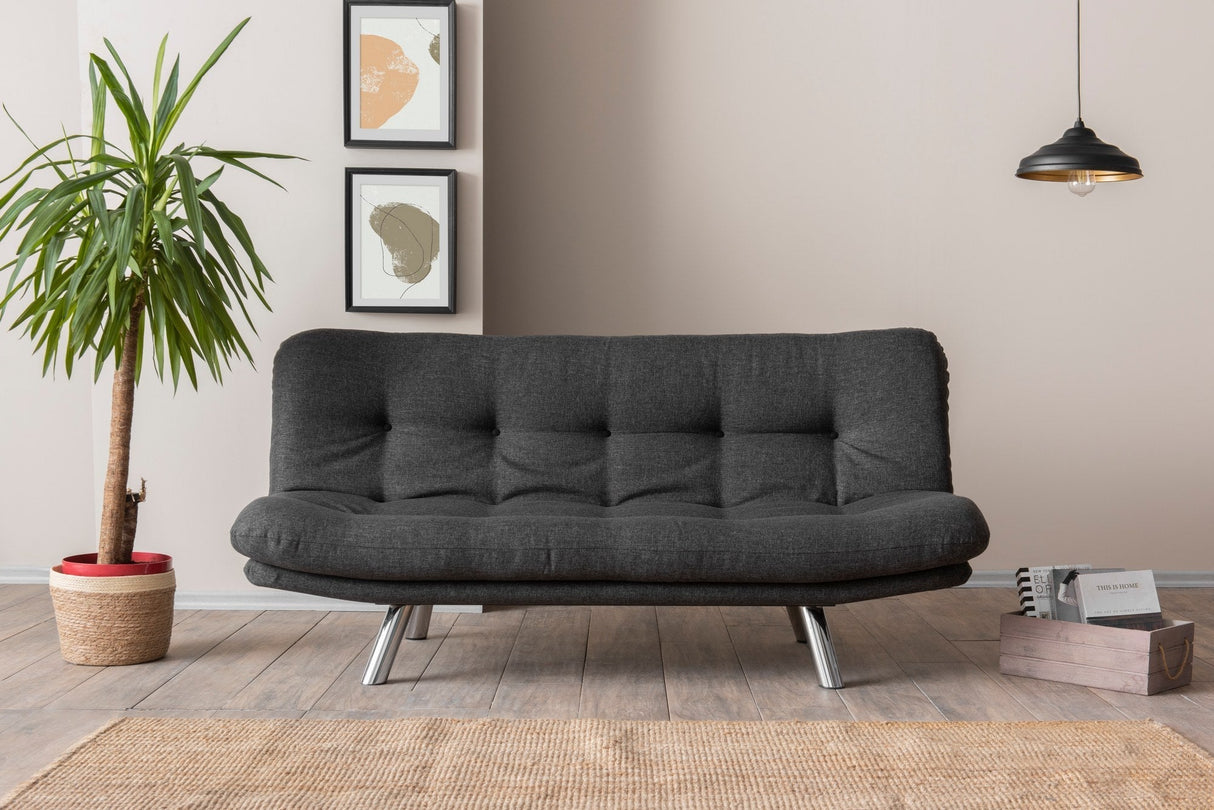 Canapea extensibilă 3 locuri Misa, Diverse culori, 175x52x40 cm - Gri închis | SKU: 859FTN2828 | Canapea extensibilă 3 locuri Misa, 175x52x40 cm, varianta Gri închis, produs pentru amenajarea locuinței, disponibil online în România la CasaMob