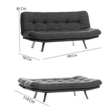 Canapea extensibilă 3 locuri Misa, Diverse culori, 175x52x40 cm - Gri închis | SKU: 859FTN2828 | Canapea extensibilă 3 locuri Misa, 175x52x40 cm, varianta Gri închis, produs pentru amenajarea locuinței, disponibil online în România la CasaMob
