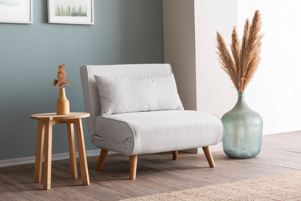 Fotoliu extensibil Folde Single - Teddy Fabric, Diverse culori, Diverse dimensiuni - Alb - 80x50x42 cm | SKU: 859FTN2832 | Fotoliu extensibil Folde Single - Teddy Fabric, varianta Alb - 80x50x42 cm, produs pentru amenajarea locuinței, disponibil online în România la CasaMob