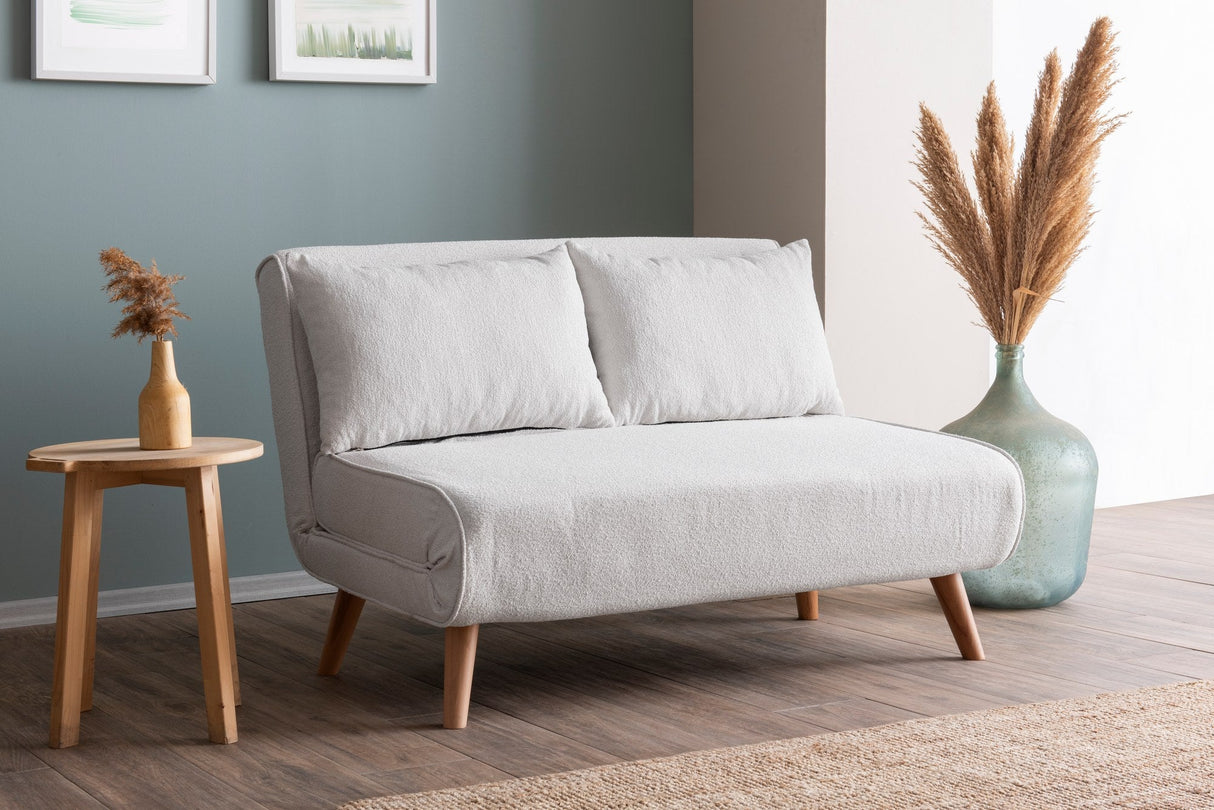 Canapea extensibilă 2 locuri Folde, Teddy, Diverse culori, 120x80x42 cm - Alb | SKU: 859FTN2834 | Canapea extensibilă 2 locuri Folde, Teddy, 120x80x42 cm, varianta Alb, produs pentru amenajarea locuinței, disponibil online în România la CasaMob