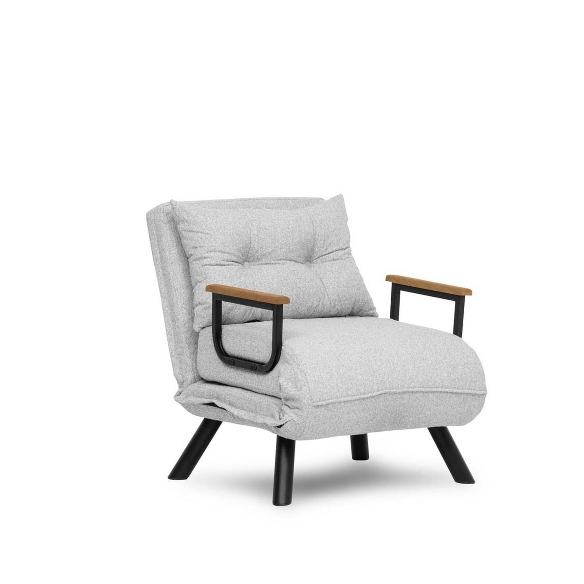 Gri | SKU: 859FTN2835 | Fotoliu extensibil Sando Single - Teddy Fabric, 67x50x41 cm, varianta Gri, produs pentru amenajarea locuinței, disponibil online în România la CasaMob