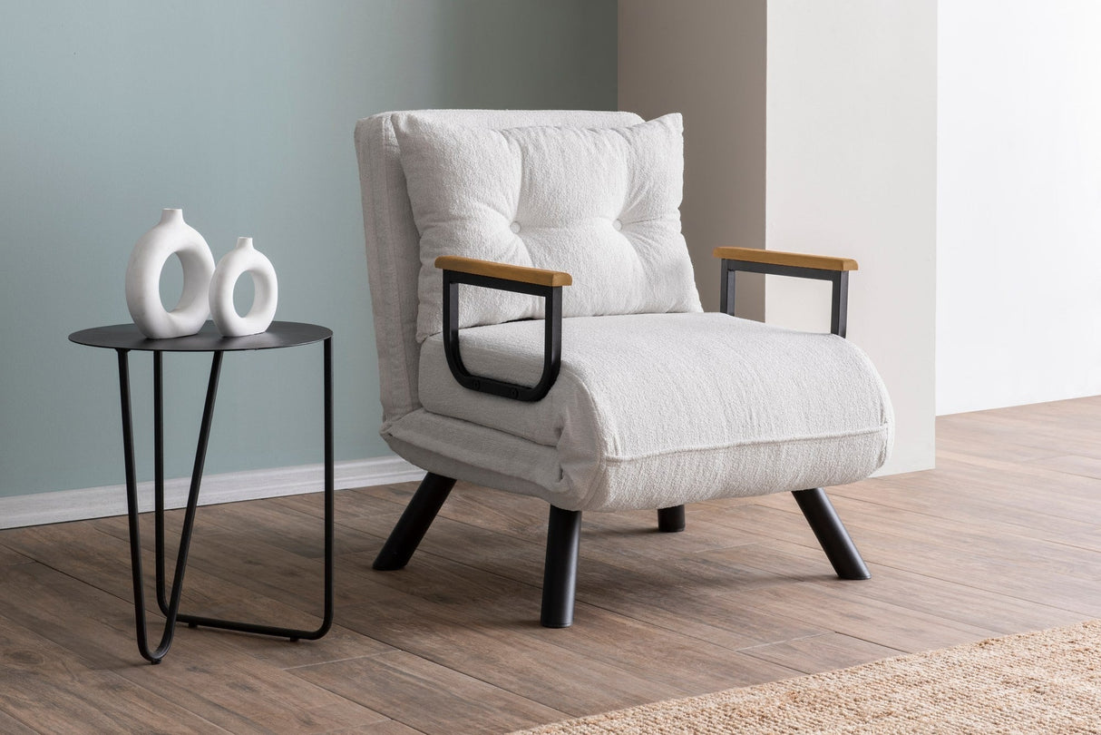 Fotoliu extensibil Sando Single - Teddy Fabric, Diverse culori, 67x50x41 cm - Alb | SKU: 859FTN2836 | Fotoliu extensibil Sando Single - Teddy Fabric, 67x50x41 cm, varianta Alb, produs pentru amenajarea locuinței, disponibil online în România la CasaMob