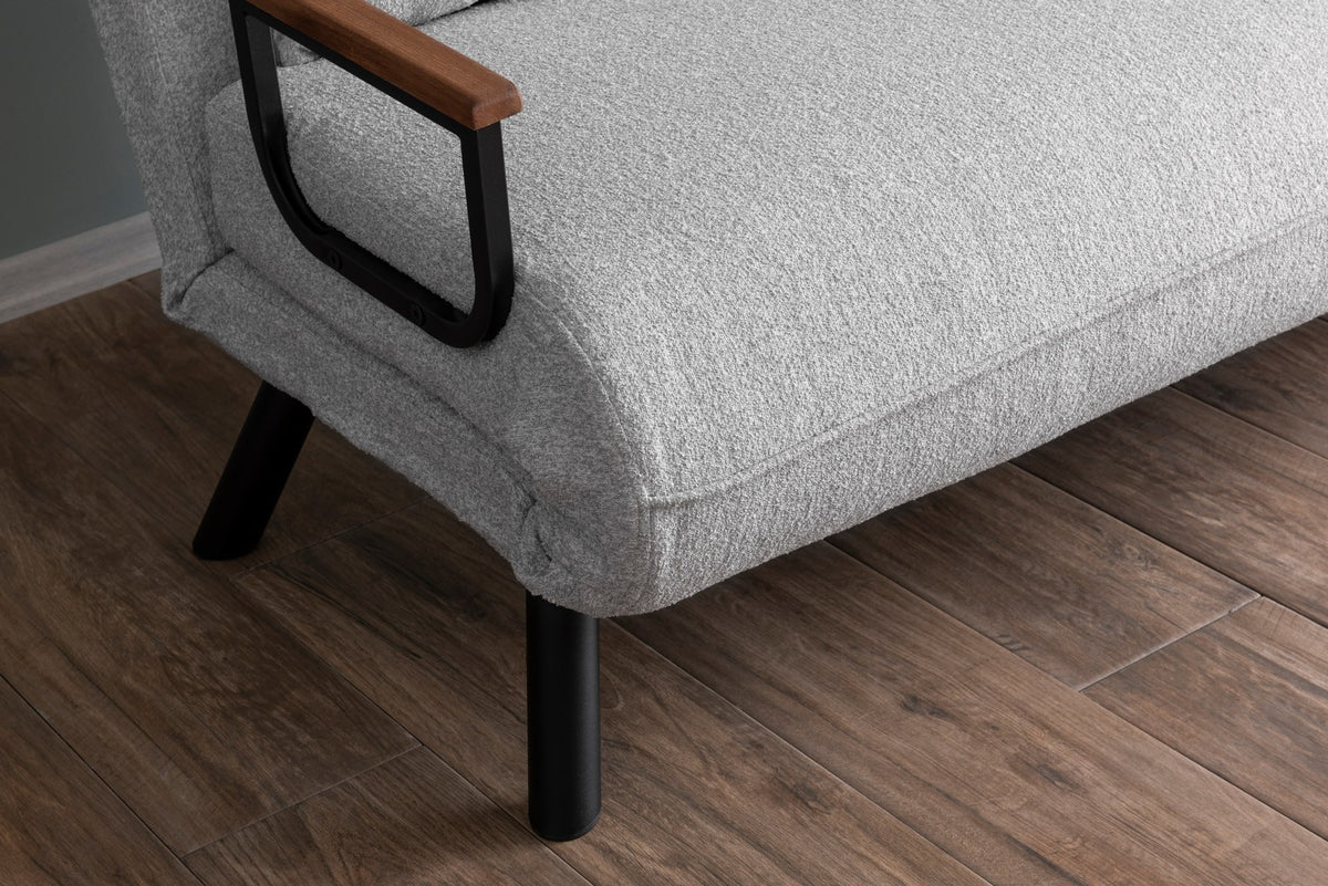 Gri deschis | SKU: 859FTN2837 | Canapea extensibilă 2 locuri Sando, Teddy, 133x50x41 cm, varianta Gri deschis, produs pentru amenajarea locuinței, disponibil online în România la CasaMob