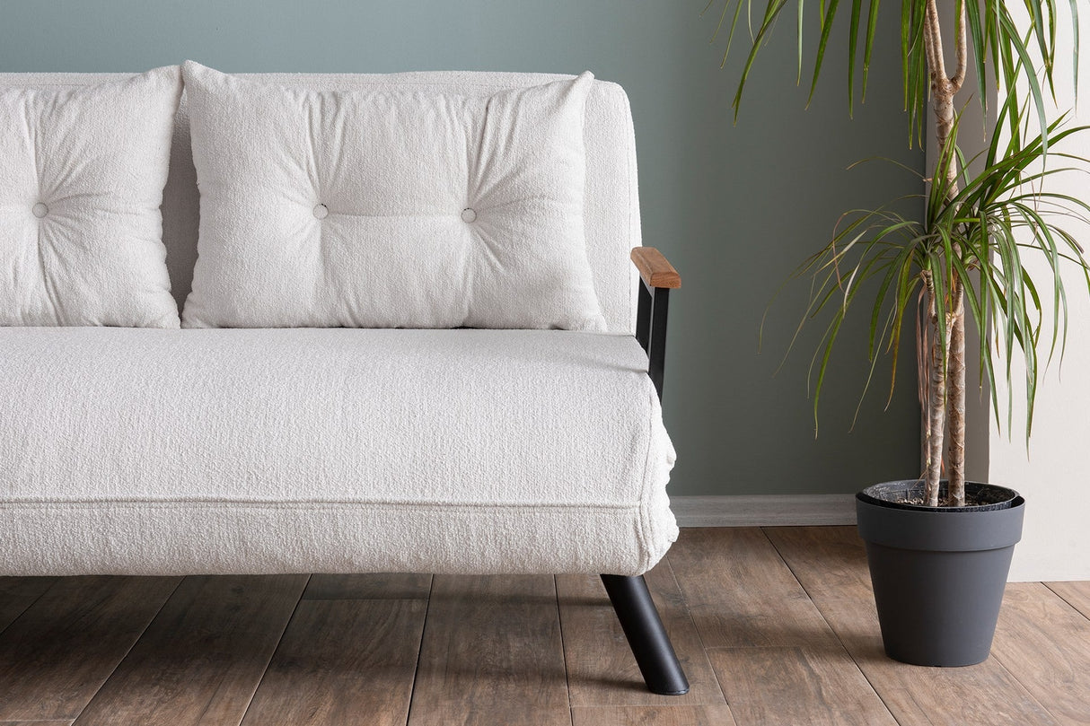 Canapea extensibilă 2 locuri Sando, Teddy, Diverse culori, 133x50x41 cm - Alb | SKU: 859FTN2838 | Canapea extensibilă 2 locuri Sando, Teddy, 133x50x41 cm, varianta Alb, produs pentru amenajarea locuinței, disponibil online în România la CasaMob