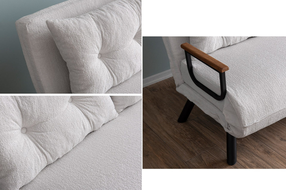 Canapea extensibilă 2 locuri Sando, Teddy, Diverse culori, 133x50x41 cm - Alb | SKU: 859FTN2838 | Canapea extensibilă 2 locuri Sando, Teddy, 133x50x41 cm, varianta Alb, produs pentru amenajarea locuinței, disponibil online în România la CasaMob