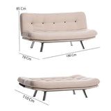 Canapea extensibilă 3 locuri Misa, Versiunea 3, Crem, 175x52x40 cm