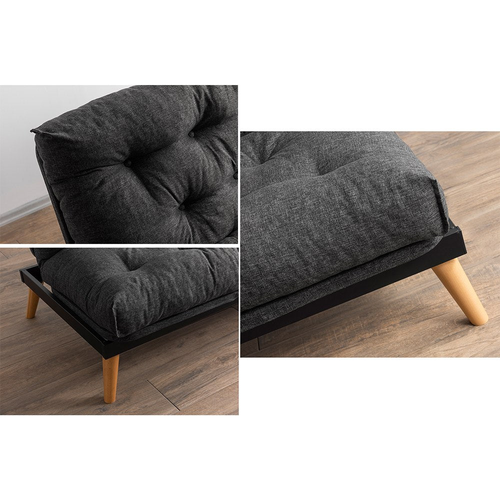 Canapea extensibilă 3 locuri Saki, Diverse culori, 185x43x48 cm - Gri închis | SKU: 859FTN2848 | Canapea extensibilă 3 locuri Saki, 185x43x48 cm, varianta Gri închis, produs pentru amenajarea locuinței, disponibil online în România la CasaMob