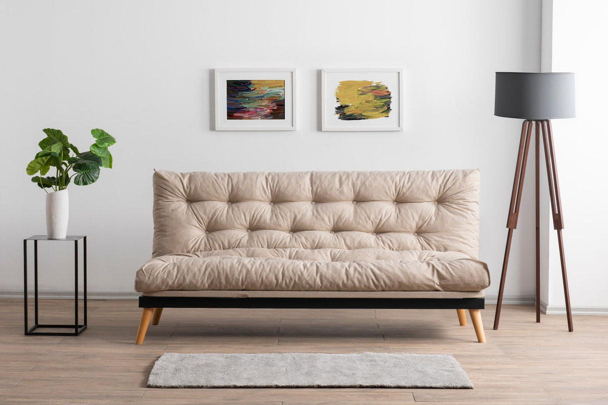 Canapea extensibilă 3 locuri Saki, Diverse culori, 185x43x48 cm - Crem | SKU: 859FTN2849 | Canapea extensibilă 3 locuri Saki, 185x43x48 cm, varianta Crem, produs pentru amenajarea locuinței, disponibil online în România la CasaMob