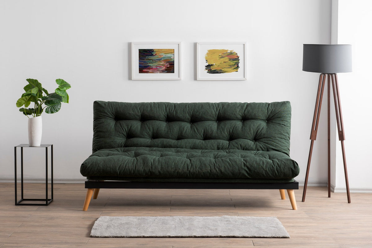 Verde | SKU: 859FTN2850 | Canapea extensibilă 3 locuri Saki, 185x43x48 cm, varianta Verde, produs pentru amenajarea locuinței, disponibil online în România la CasaMob