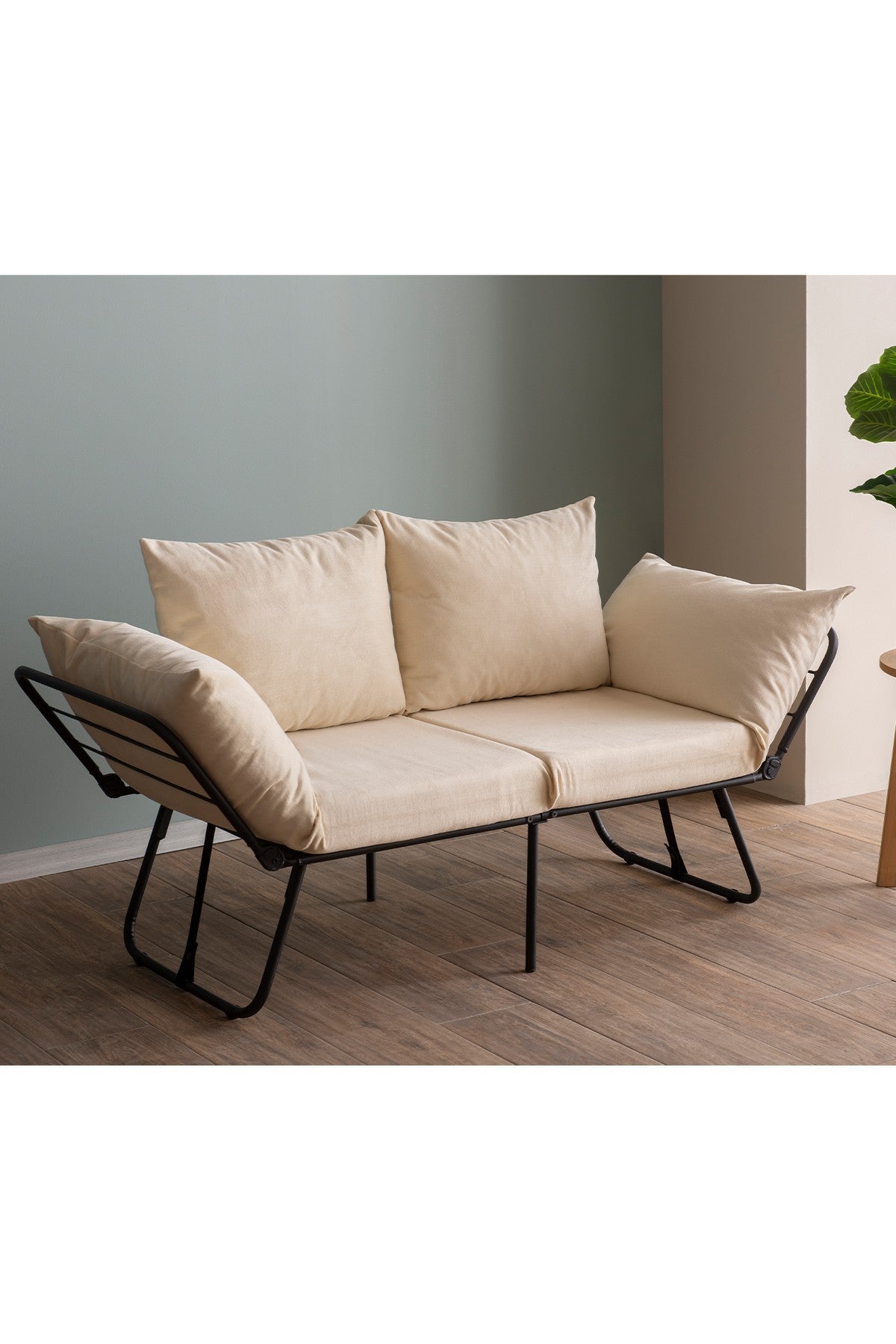 Canapea extensibilă 2 locuri Viper, Crem deschis, 100x42x40 cm