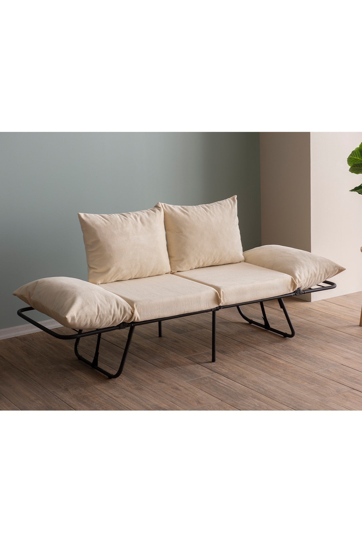 Canapea extensibilă 2 locuri Viper, Crem deschis, 100x42x40 cm