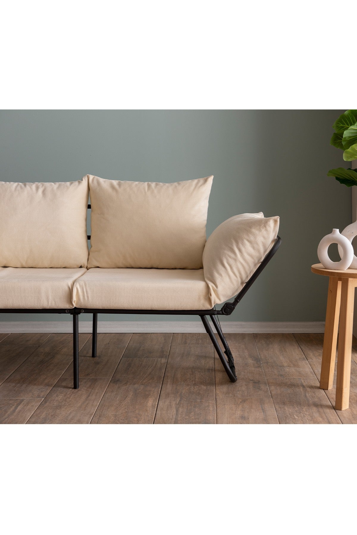 Canapea extensibilă 2 locuri Viper, Crem deschis, 100x42x40 cm