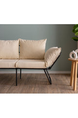 Canapea extensibilă 2 locuri Viper, Crem deschis, 100x42x40 cm