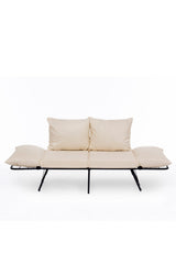 Canapea extensibilă 2 locuri Viper, Crem deschis, 100x42x40 cm