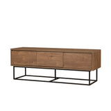 Comodă TV Milo 140, Nuc - Negru, 140x40x50 cm