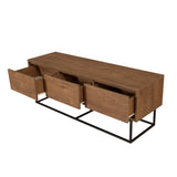 Comodă TV Milo 140, Nuc - Negru, 140x40x50 cm