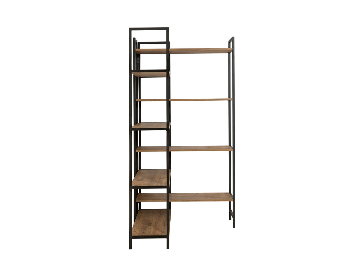 Bibliotecă Edra Rafix, Pin atlantic - Negru, 94x94x181 cm
