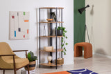 Bibliotecă Mona Rafix, Pin atlantic - Negru, 66x34x155 cm