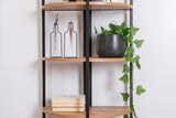 Bibliotecă Mona Rafix, Pin atlantic - Negru, 66x34x155 cm