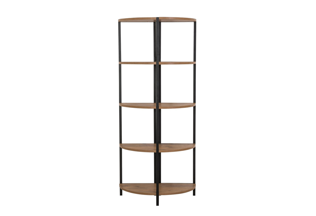 Bibliotecă Mona Rafix, Pin atlantic - Negru, 66x34x155 cm