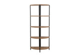 Bibliotecă Mona Rafix, Pin atlantic - Negru, 66x34x155 cm
