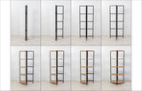 Bibliotecă Mona Rafix, Pin atlantic - Negru, 66x34x155 cm
