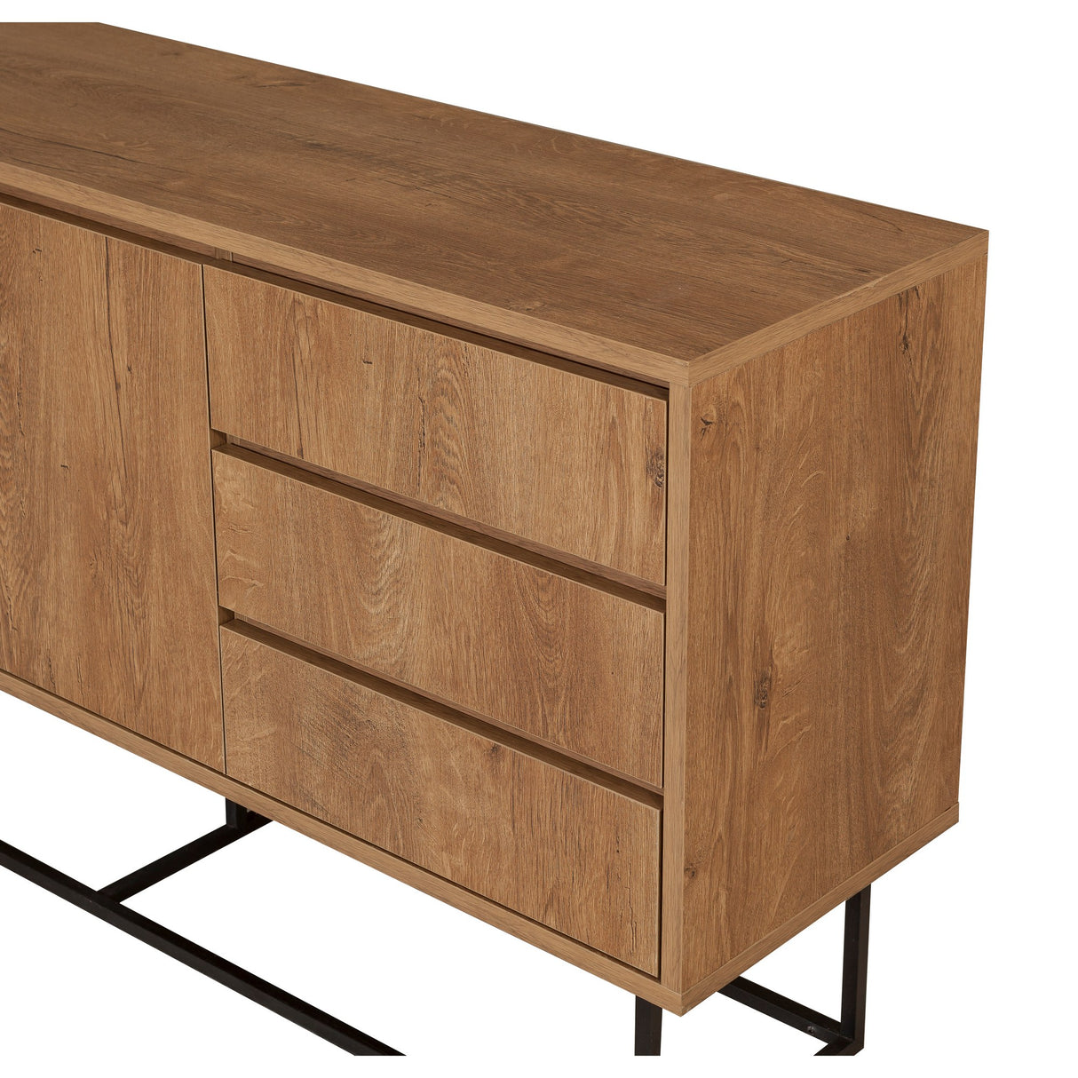 Set mobilă pentru sufragerie Laxus Takım 1, Nuc - Negru, 90x39x40 cm