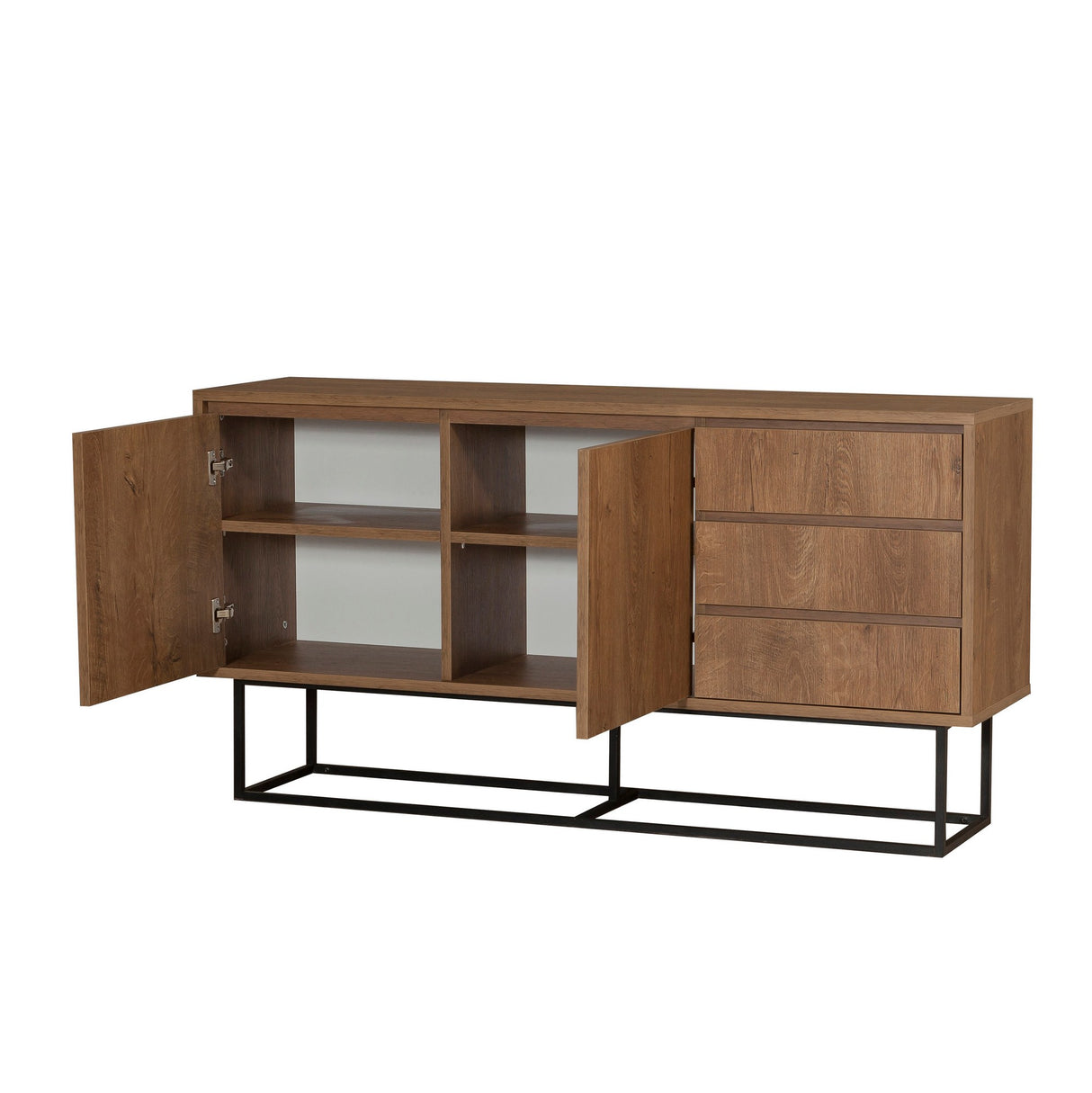 Set mobilă pentru sufragerie Laxus Takım 1, Nuc - Negru, 90x39x40 cm