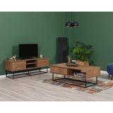 Set mobilă pentru sufragerie Laxus Takım 3, Nuc - Negru, 140x40x50 cm