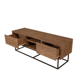 Set mobilă pentru sufragerie Laxus Takım 3, Nuc - Negru, 140x40x50 cm