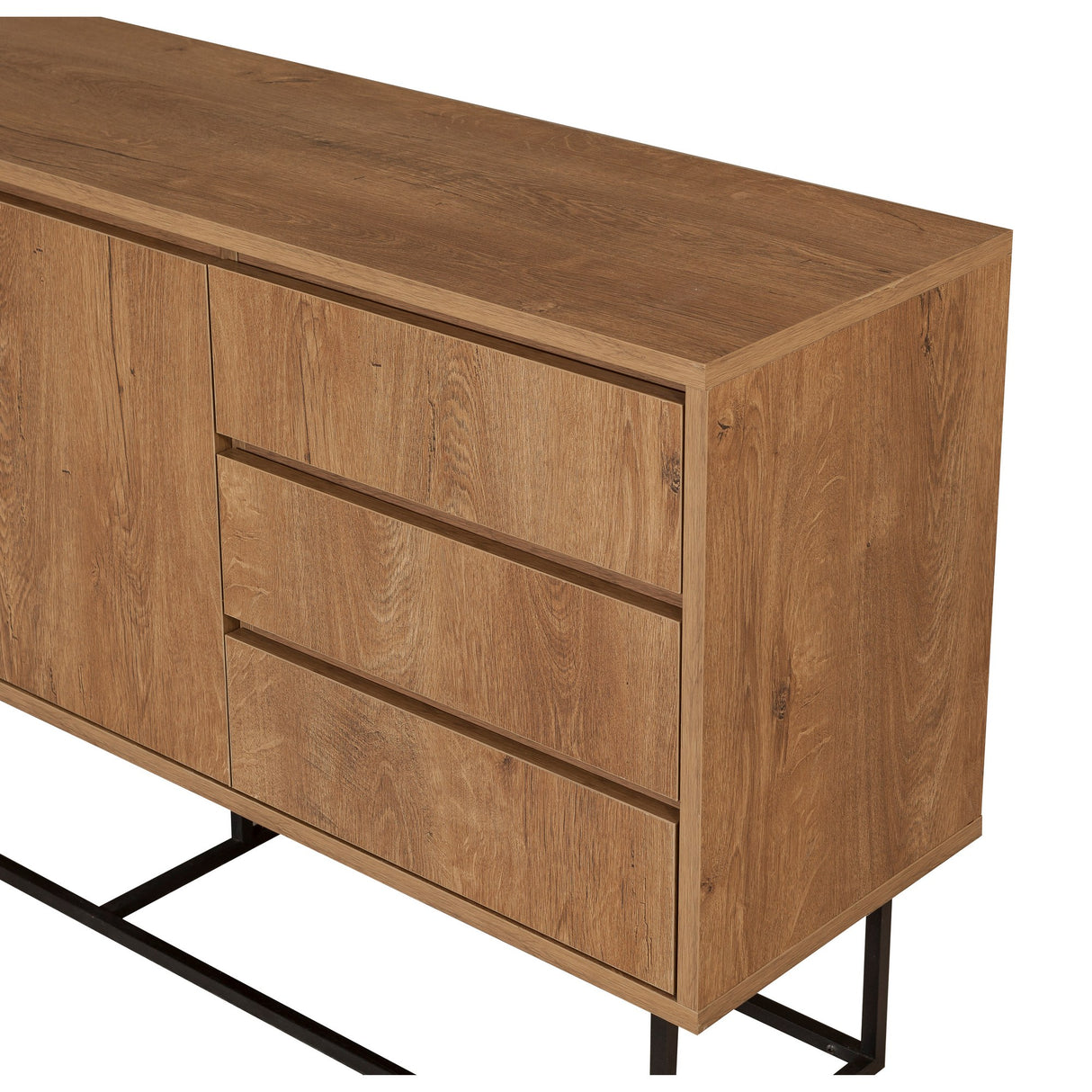 Set mobilă pentru sufragerie Laxus Takım 4, Nuc - Negru, 90x39x40 cm