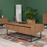 Set mobilă pentru sufragerie Laxus Takım 4, Nuc - Negru, 90x39x40 cm