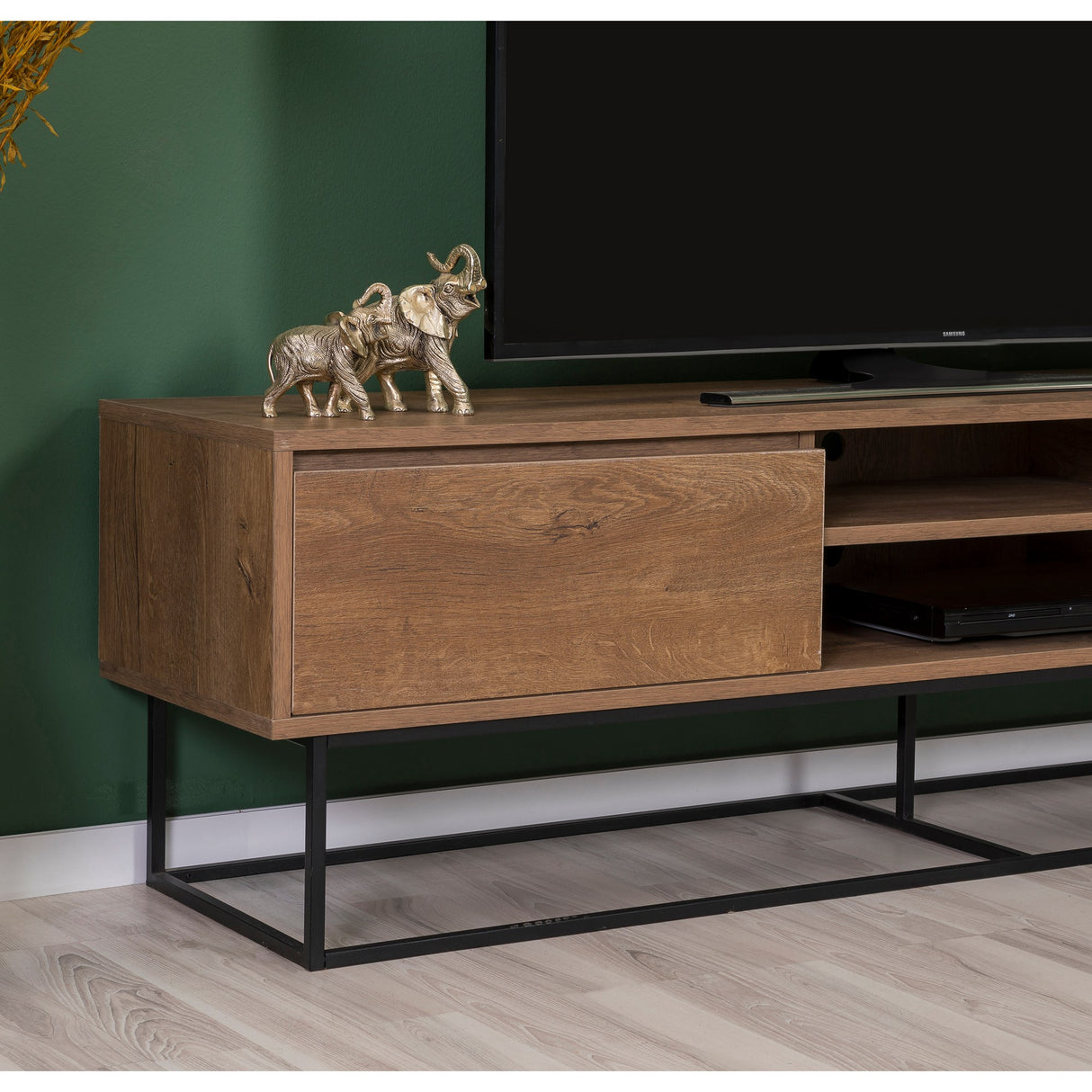 Set mobilă pentru sufragerie Laxus Takım 9, Nuc - Negru, 90x39x40 cm