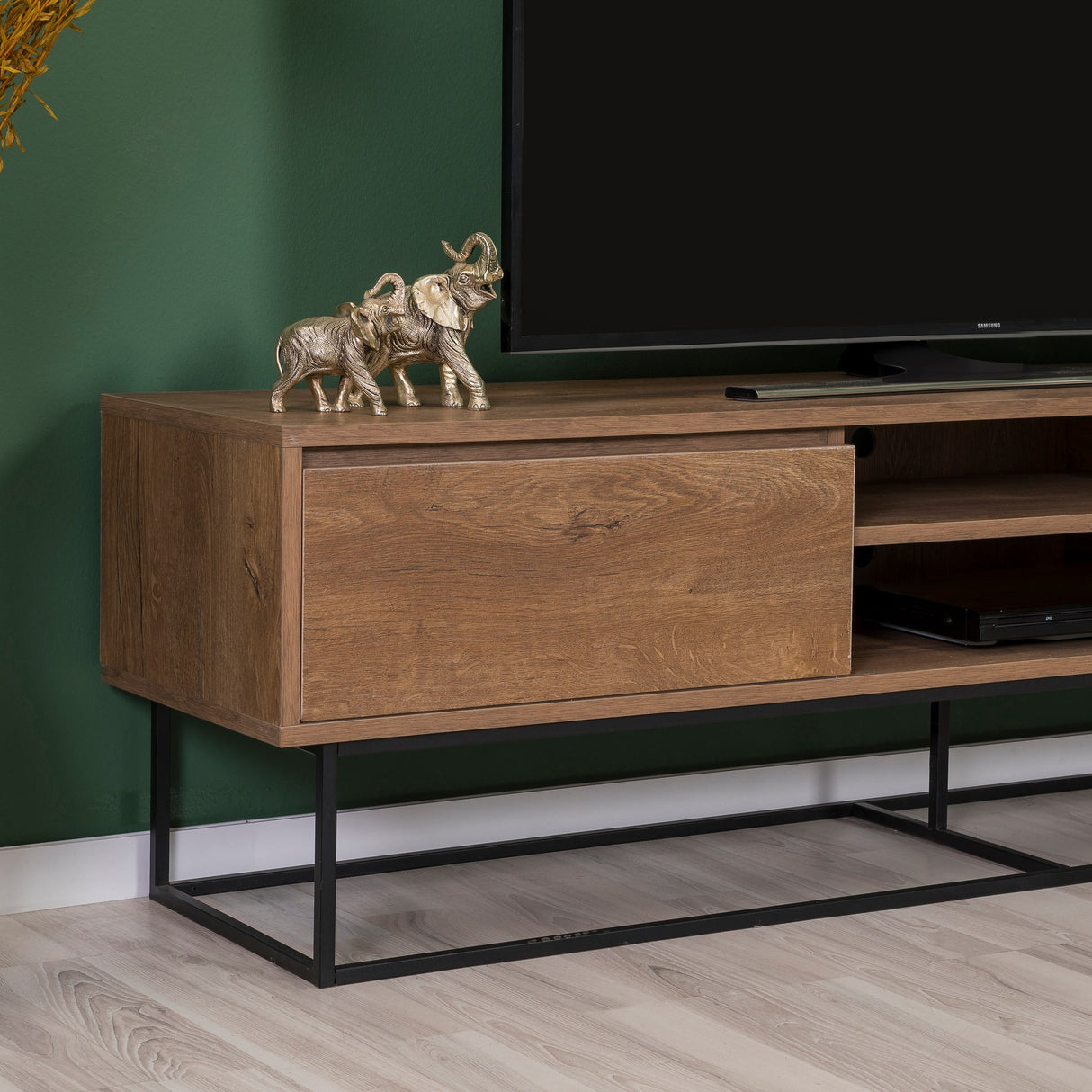 Set mobilă pentru sufragerie Laxus Takım 11, Nuc - Negru, 180x40x50 cm