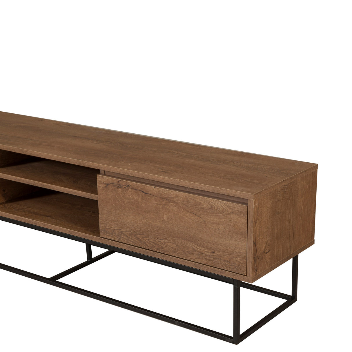 Set mobilă pentru sufragerie Laxus Takım 11, Nuc - Negru, 180x40x50 cm