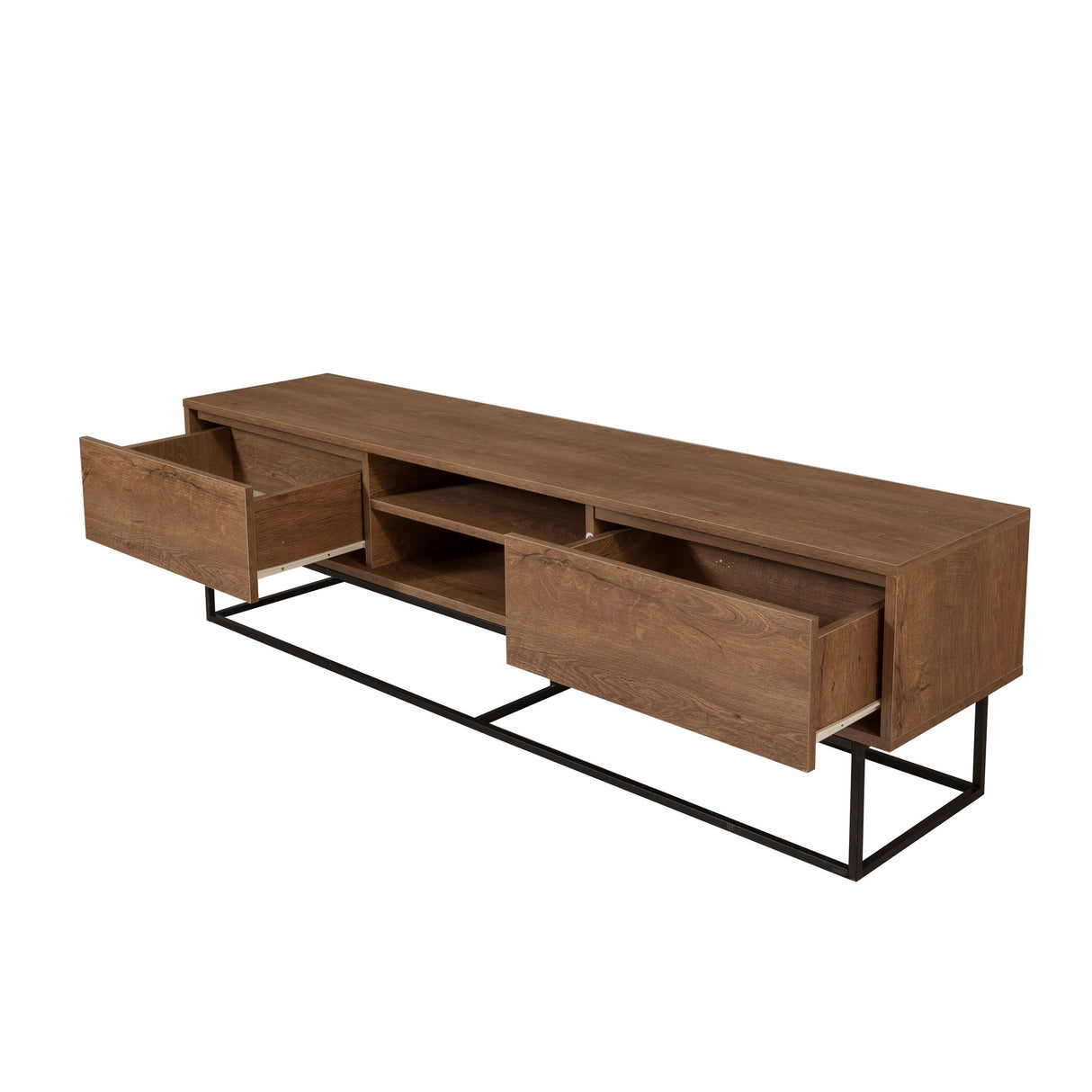 Set mobilă pentru sufragerie Laxus Takım 13, Nuc - Negru, 180x40x50 cm
