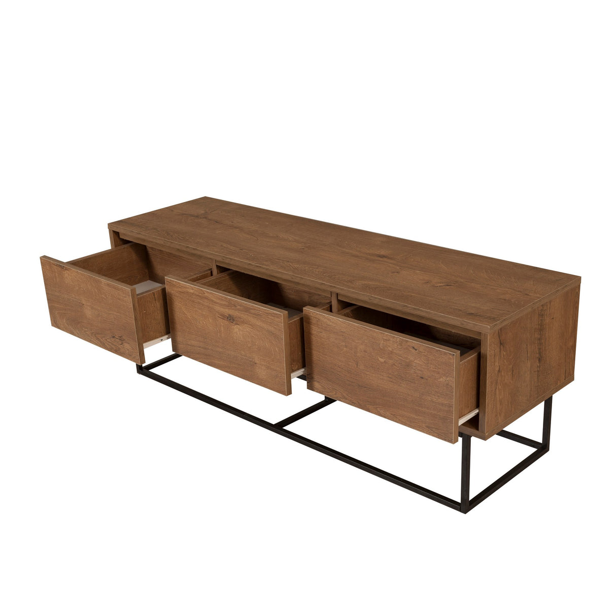 Set mobilă pentru sufragerie Laxus Takım 14, Nuc - Negru, 140x40x50 cm